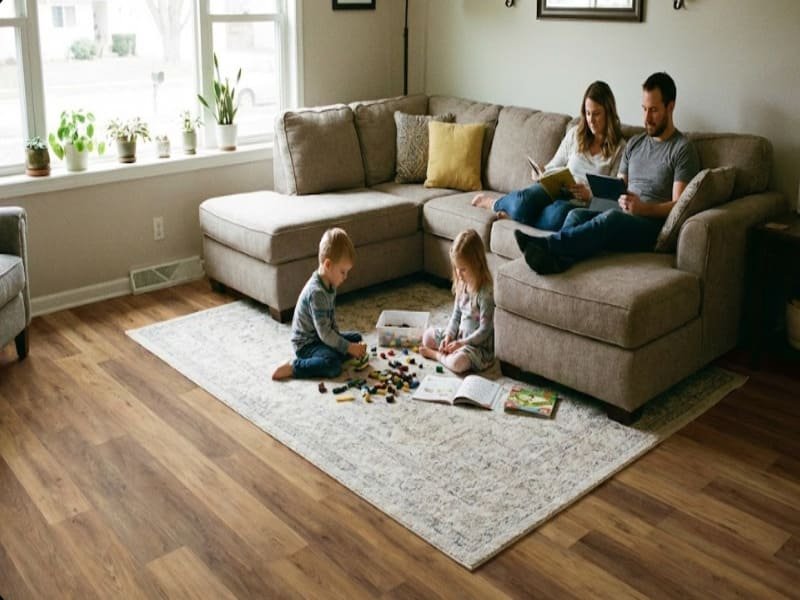 Comparison chart of cork LVP and rubber flooring materials